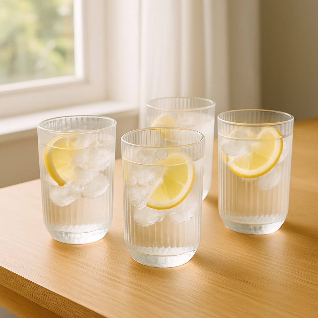 Jogo 6 Copos de Vidro Canelado Versalhes 460ml