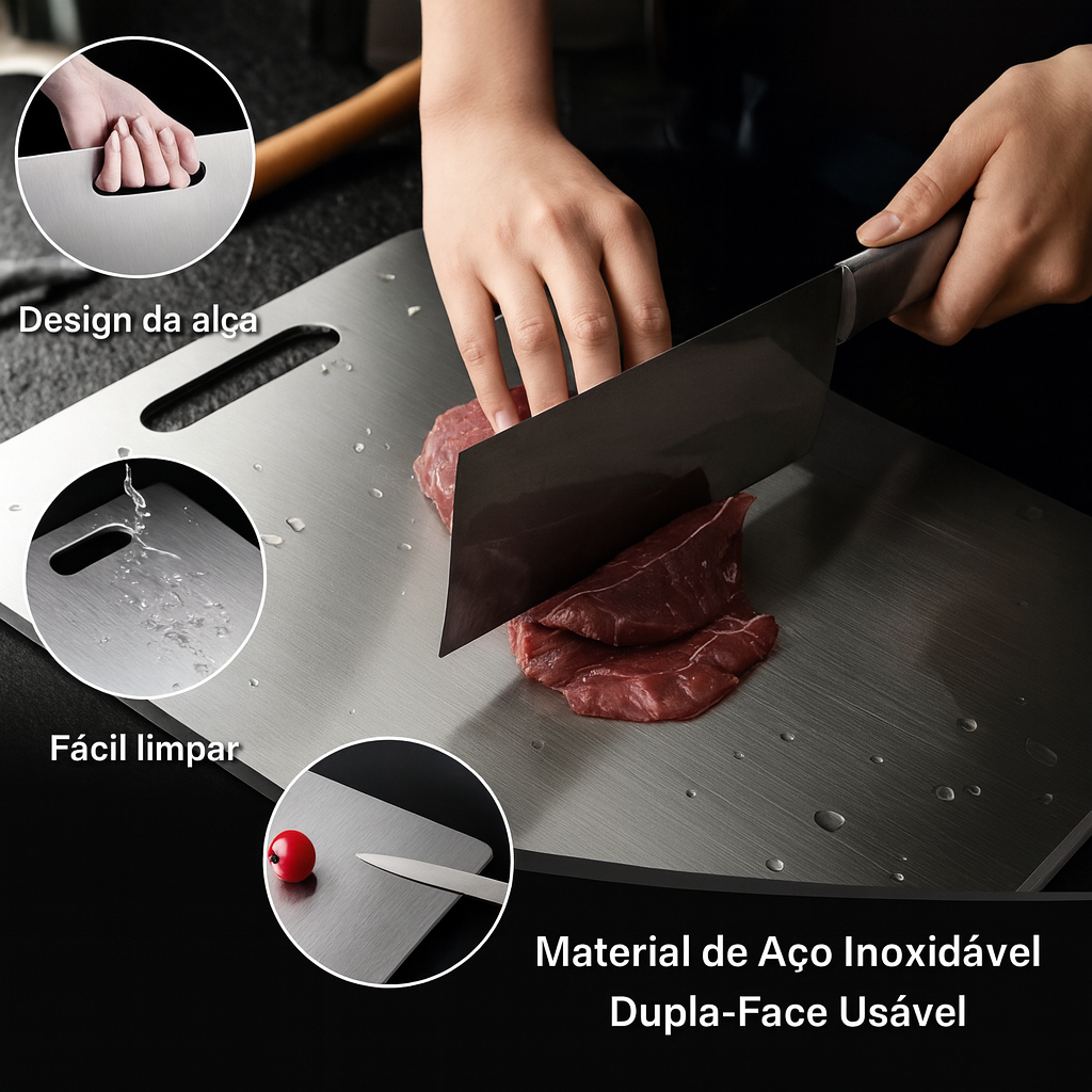 Tábua de Corte em Aço Inoxidável Premium