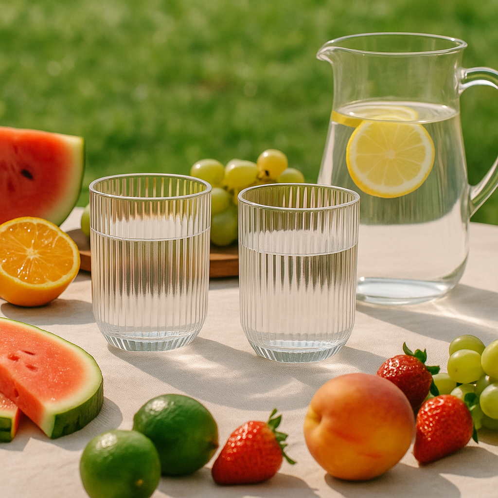 Jogo 6 Copos de Vidro Canelado Versalhes 460ml