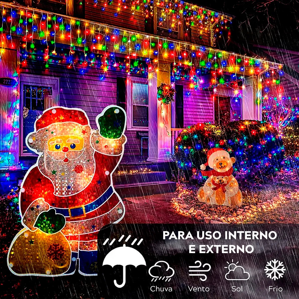 Led Pisca-Pisca Magia Natalina 8 funções